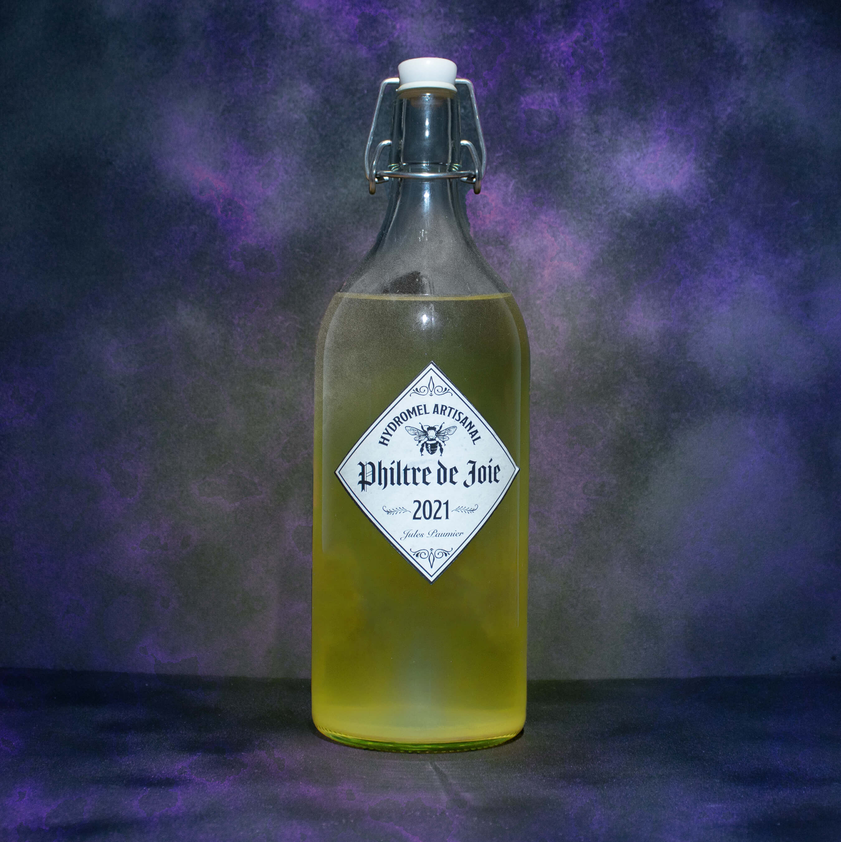 Packaging bouteille étiquette hydromel philtre de joie