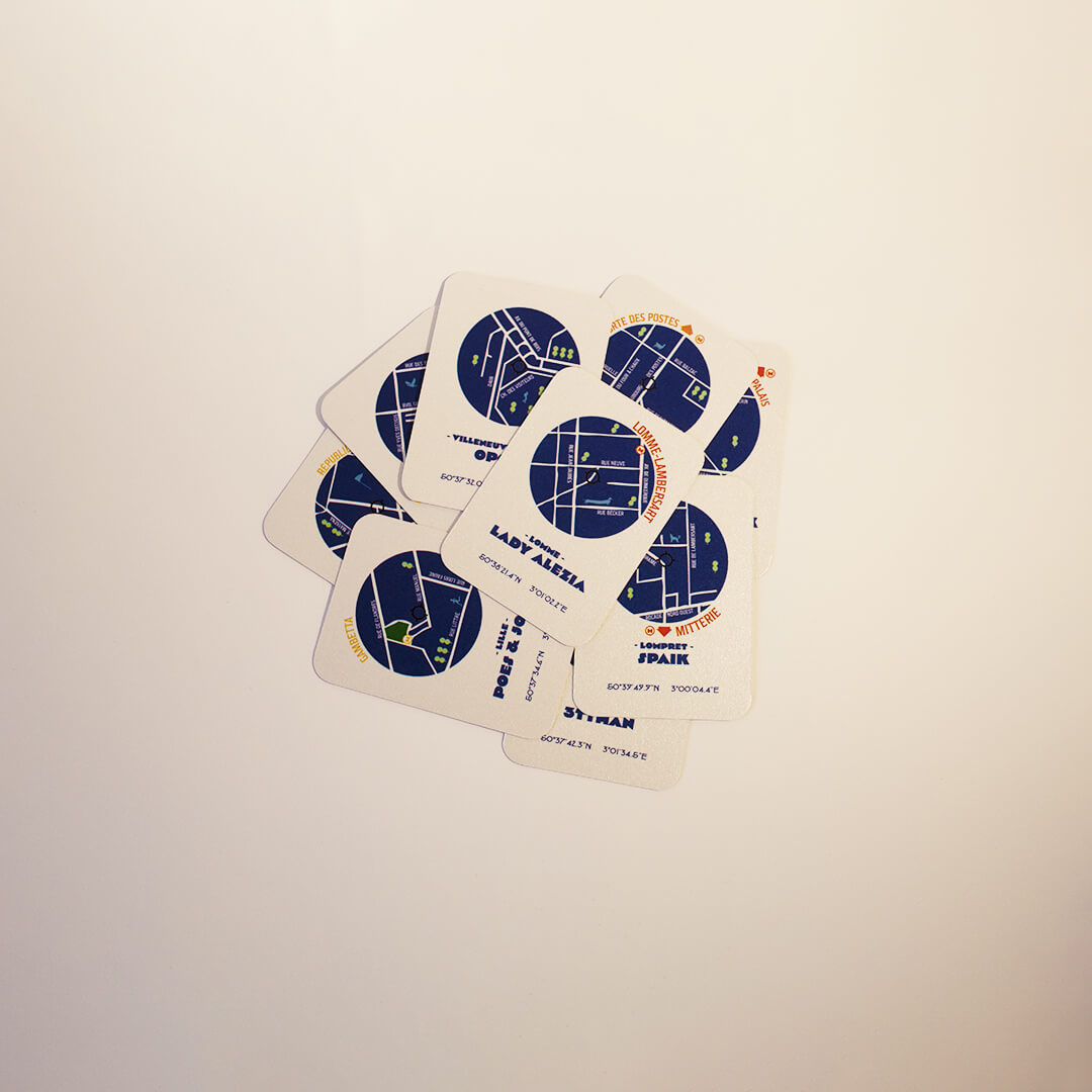 Cartes à jouer cartographie lille graffiti tags collectif renard