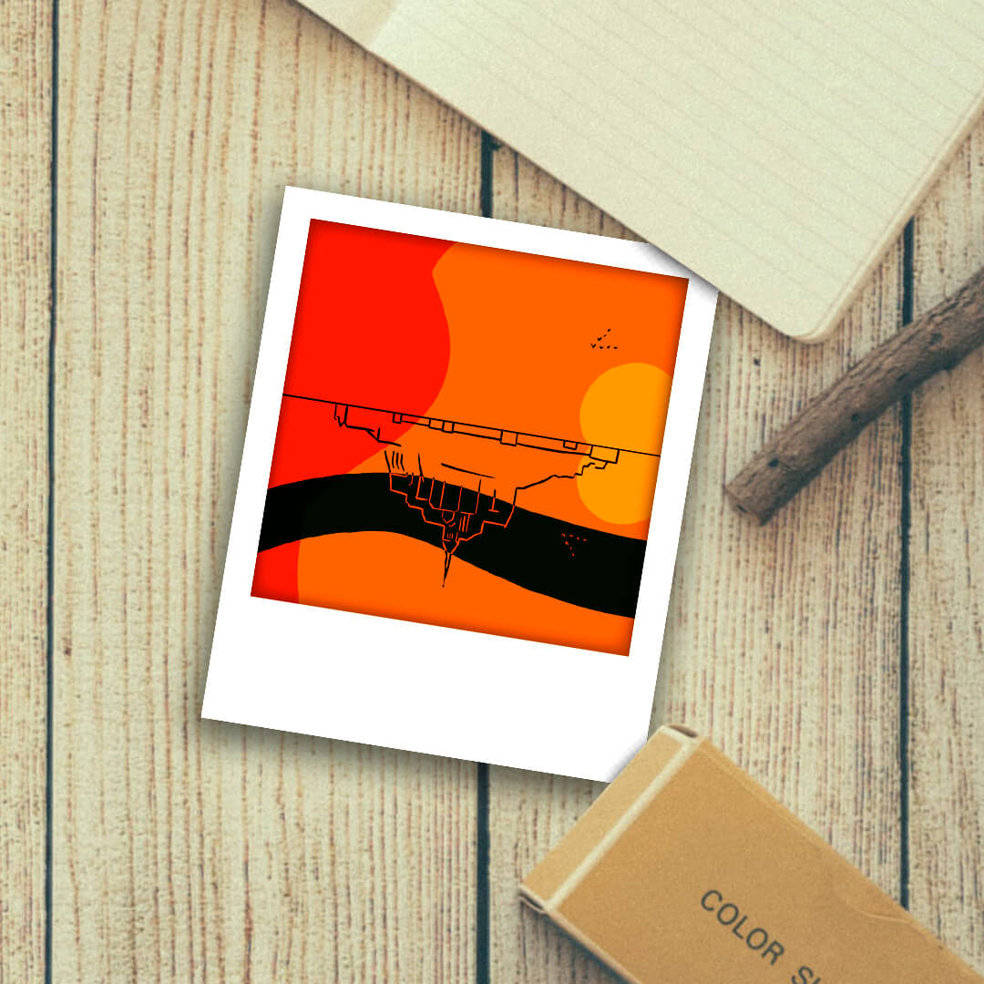 Polaroid illustration confinement Mont Saint Michel