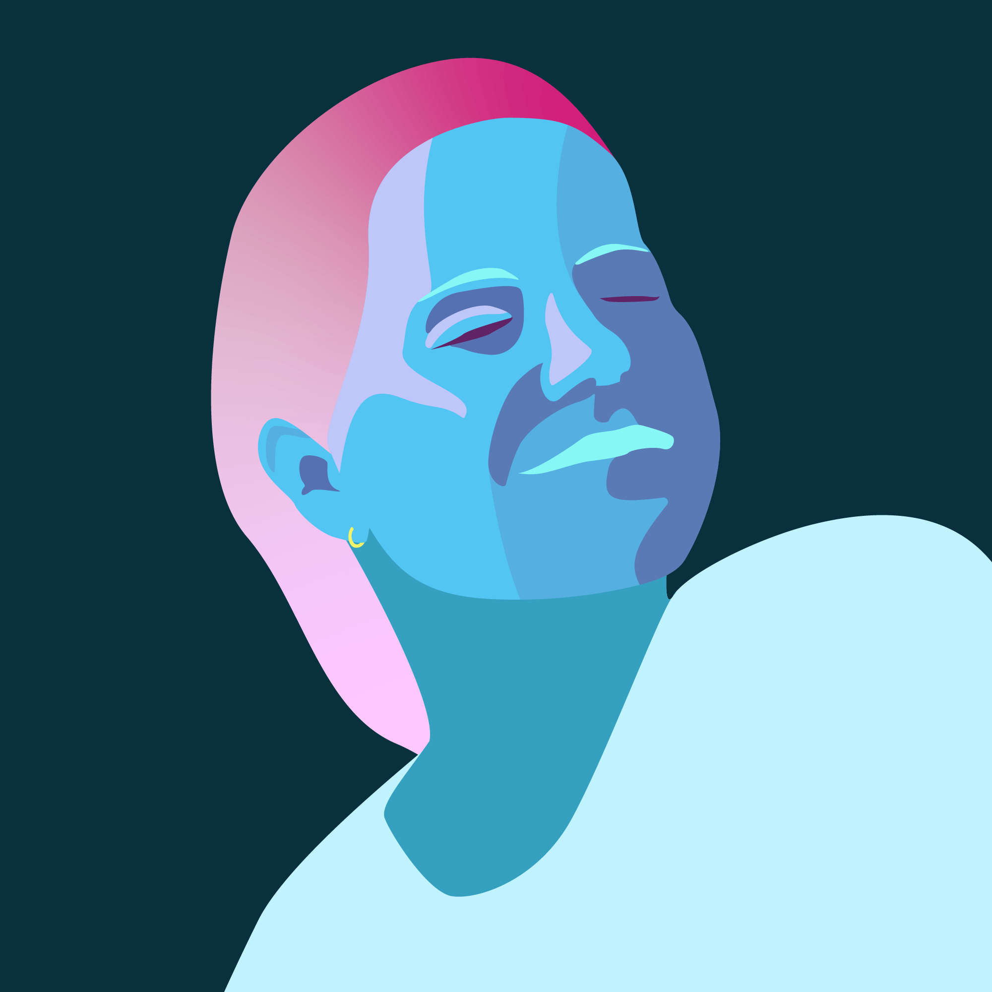 Portrait femme flat design illustration