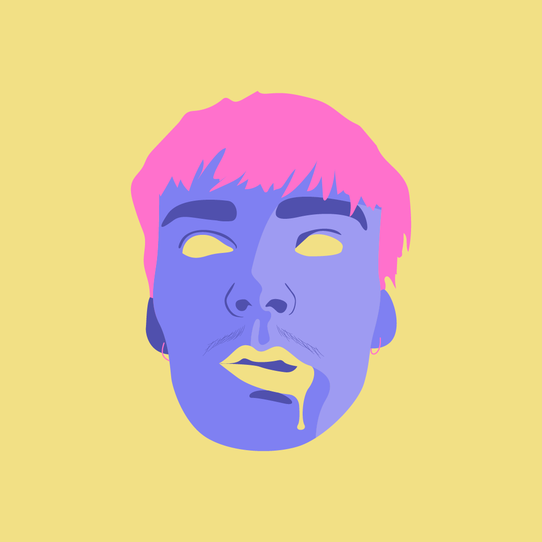 Portrait homme flat design illustration